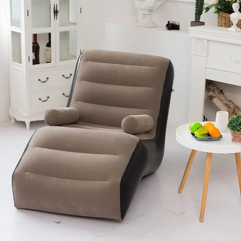 Pearo Inflatable Air Sofa Chair - Portable Single Seater Recliner Sofa Bed Set with Pump, Comfortable Air Chair, Inflatable Lounge Chair for Home, Outdoors & Travel