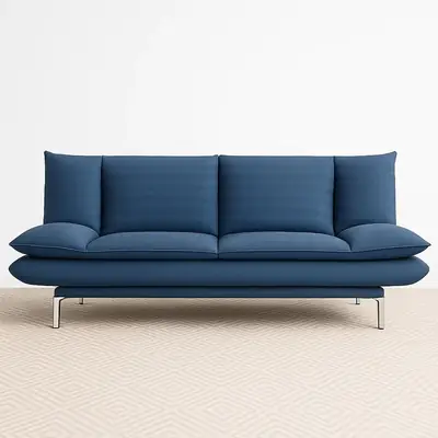 CASASTYLE Brio Fabric 3 Seater Sofa Cum Bed Set (Sky Blue)
