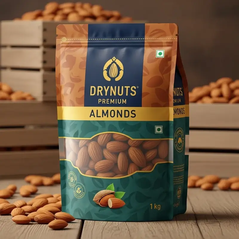 DRYNUTS Premium California Almonds - 1 KG | Raw, Natural & Crunchy Badam | Rich in Protein & Vitamin E | Healthy Superfood Snack