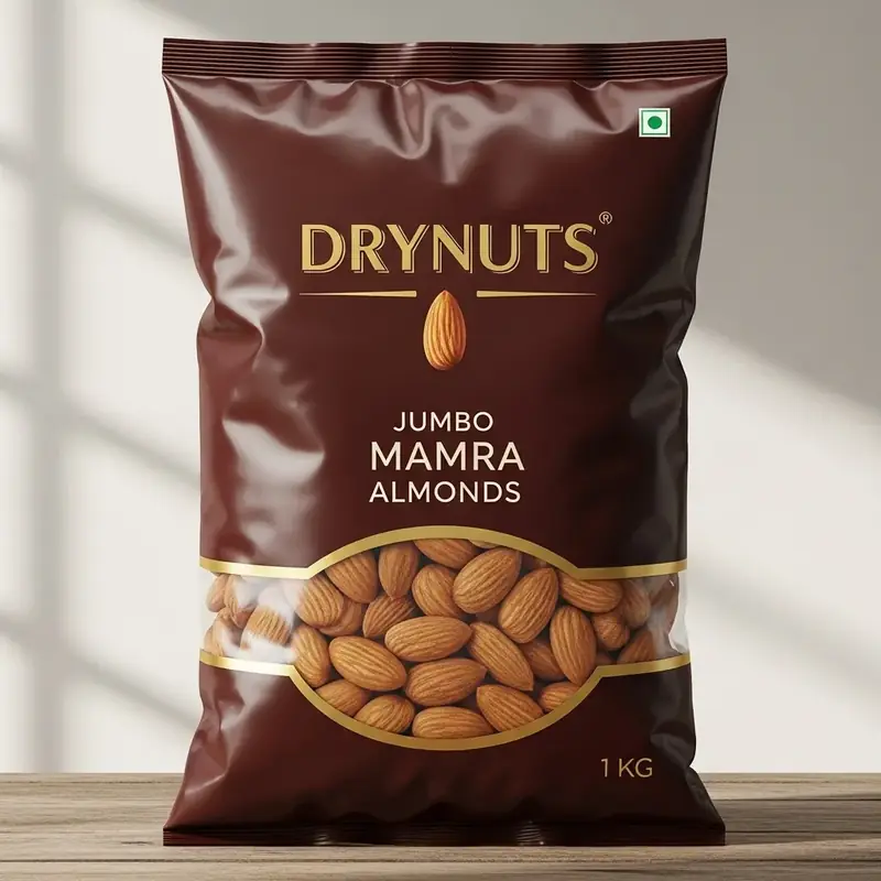 DRYNUTS Jumbo Mamra Almonds - 1 KG | Premium & Raw Mamra Badam | Rich in Healthy Oils & Nutrients | The King of Almonds